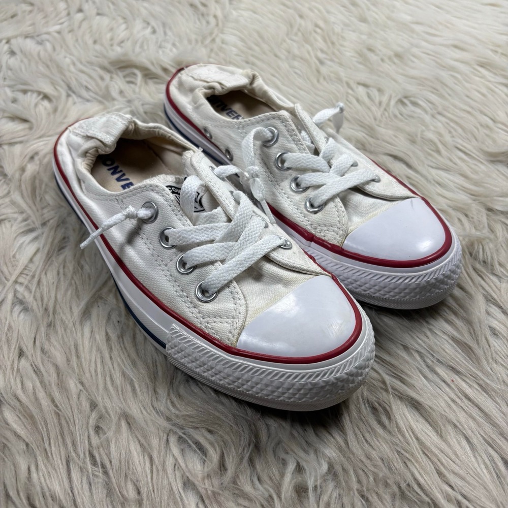 Converse Women's 6 White Canvas Slip on‎ Scrunch Sneakers